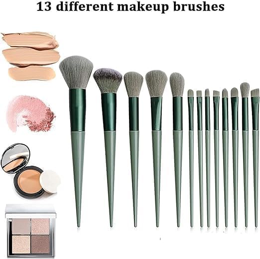 Image of Premium 13-Piece Soft Makeup Brush Set for Face & Eye | Foundation, Blush, Contour & Eyeshadow Brushes | Professional Cosmetic Kit with Travel Pouch(multicolor)