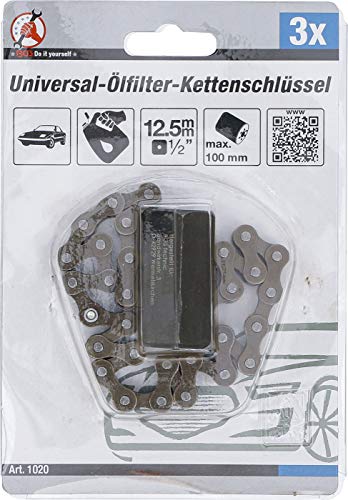 BGS Diy 1020 | Universal-Ölfilter-Kettenschlüssel | Antrieb Innenvierkant 12,5 mm (1/2) | Ø 100 mm