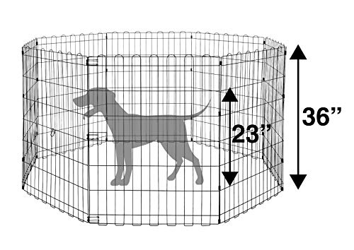 Amazon Basics Foldable Metal Pet Dog Exercise Fence Pen - 60 X 60 X 36 Inches, Black #TOP2