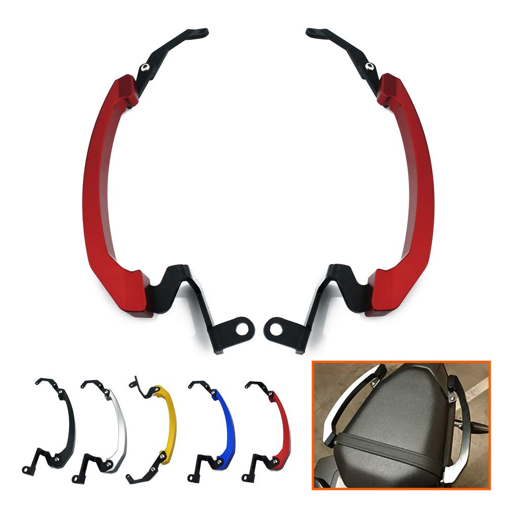 Barras de Agarre traseras Asiento de Pasajero manija de riel de Mano para MT-07 MT07 FZ-07 2014 2015 2016 2017 Manillar de Asiento de Pasajero (Red)