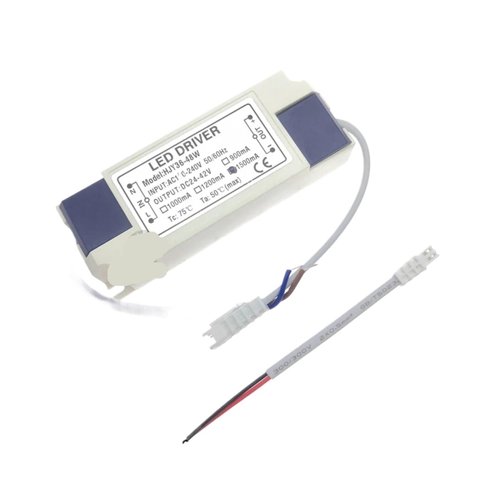 Pilote LED 36W-48W transformateur de lampe avec sortie stable DC 24-42V et connecteur inclus