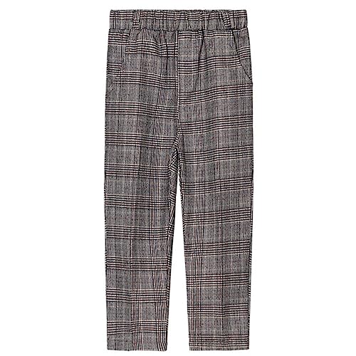 SAROULU Boy's Flat-Front Dress Pant Straight Leg Fit Pull-on Relaxed Fit School Uniform Pants