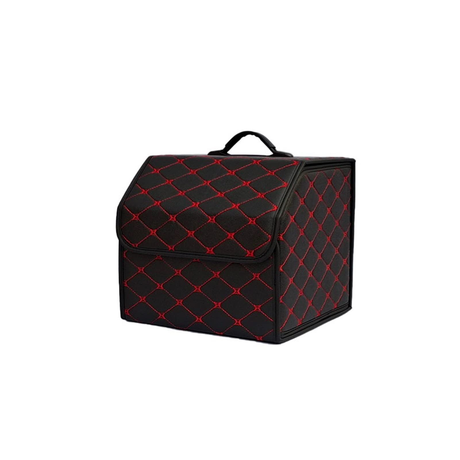 Duole Organisateur de Stockage de Coffre de Voiture de Voiture Multiples de Voiture avec Couvercle Portable Voiture de Stockage Voiture Organisateur (Color Name : A Black Red S)