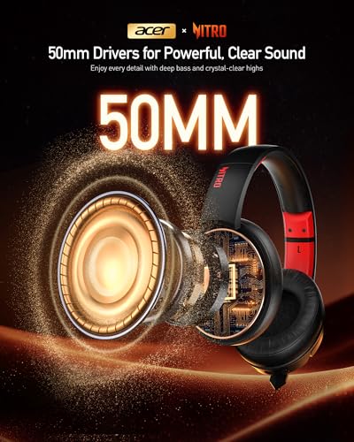 acer Wireless Gaming Headset, PS5 Headset with 2.4GHz for Ps5, Ps4, PC, Switch, Bluetooth 5.3 + 100Hrs Gaming Headphones with Noise Canceling Mic for Laptop, Mobile, Mac, 50mm Drivers (Red) - image 7