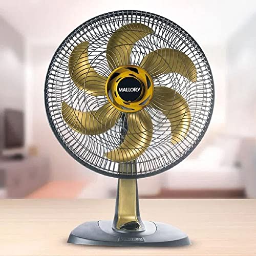 Ventilador Mallory de Mesa TS40+ Preto Dourado 40 cm