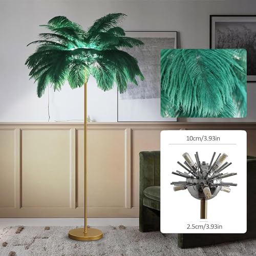 Lámpara de plumas para dormitorio de niña con luz suave LED G4 de rincón 6
