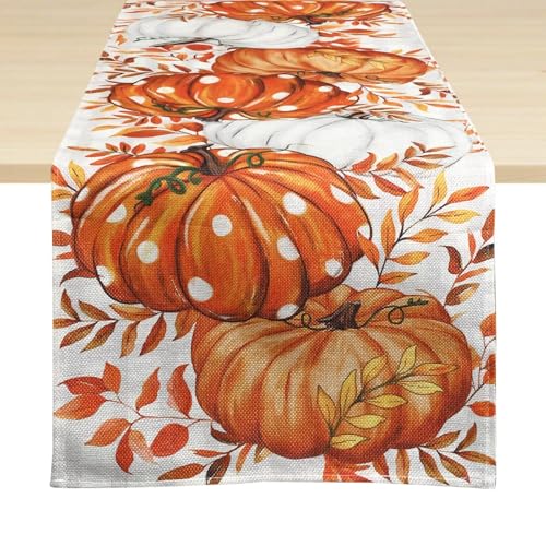 Autumn Table Runner,Thanksgiving and Halloween Autumn Table Decorations,12 in × 70 in,Pumpkins and Ripe Wheat Farmhouse Decorative Seasonal Fall Kitchen Decoration for Family Party Decor - Cosy Home Interiors Autumn Table Runner,Thanksgiving and Halloween Autumn Table Decorations,12 in × 70 in,Pumpkins and Ripe Wheat Farmhouse Decorative Seasonal Fall Kitchen Decoration for Family Party Decor
