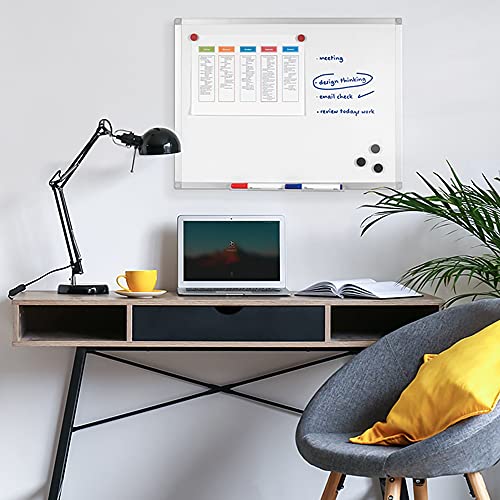 Mastervision Ayda Magnetic Steel Dry Erase White Board, 18" X 24", Aluminum Frame, Wall Mounting Kit #TOP6