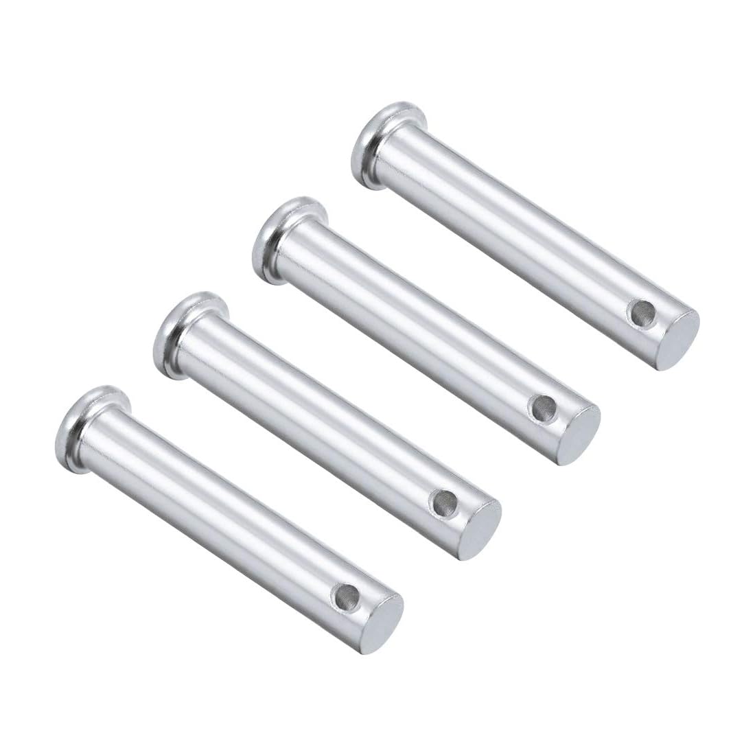 TA-VIGOR 10 x 55mm Clevis Pins Single Hole Zinc-Plated Steel Flat Head 4pc
