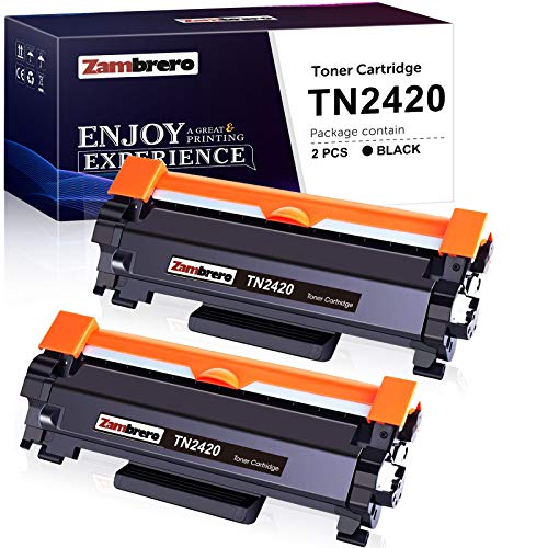 Zambrero TN-2420 TN2420 Cartucho Tner Compatible para Brother MFC-L2710DN MFC-L2710DW MFC-L2730DW MFC-L2750DW DCP-L2550DN DCP-L2530DW DCP-L2510D HL-L2375DW HL-L2370DN HL-L2350DW (2 Negro)