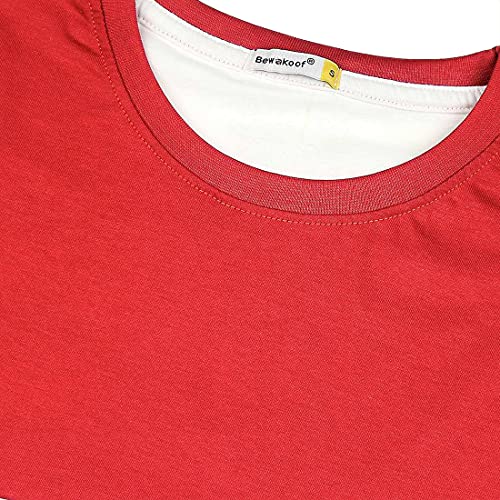 Image of Bewakoof Women's Solid 100% Cotton T-Shirt - Boyfriend Fit, Round Neck, Half Sleeve, Pack of 3