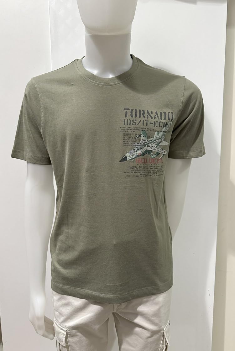 Aeronautica Militare t-Shirt TS2537 con Stampa Tornado, Maglia, Maglietta, Felpa, da Uomo