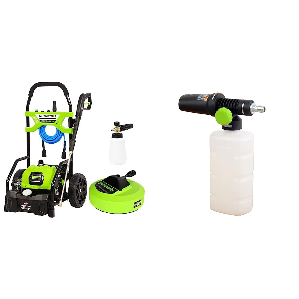 Greenworks 2000 PSI (1.2 GPM) Pressure Washer with 12” Surface Cleaner