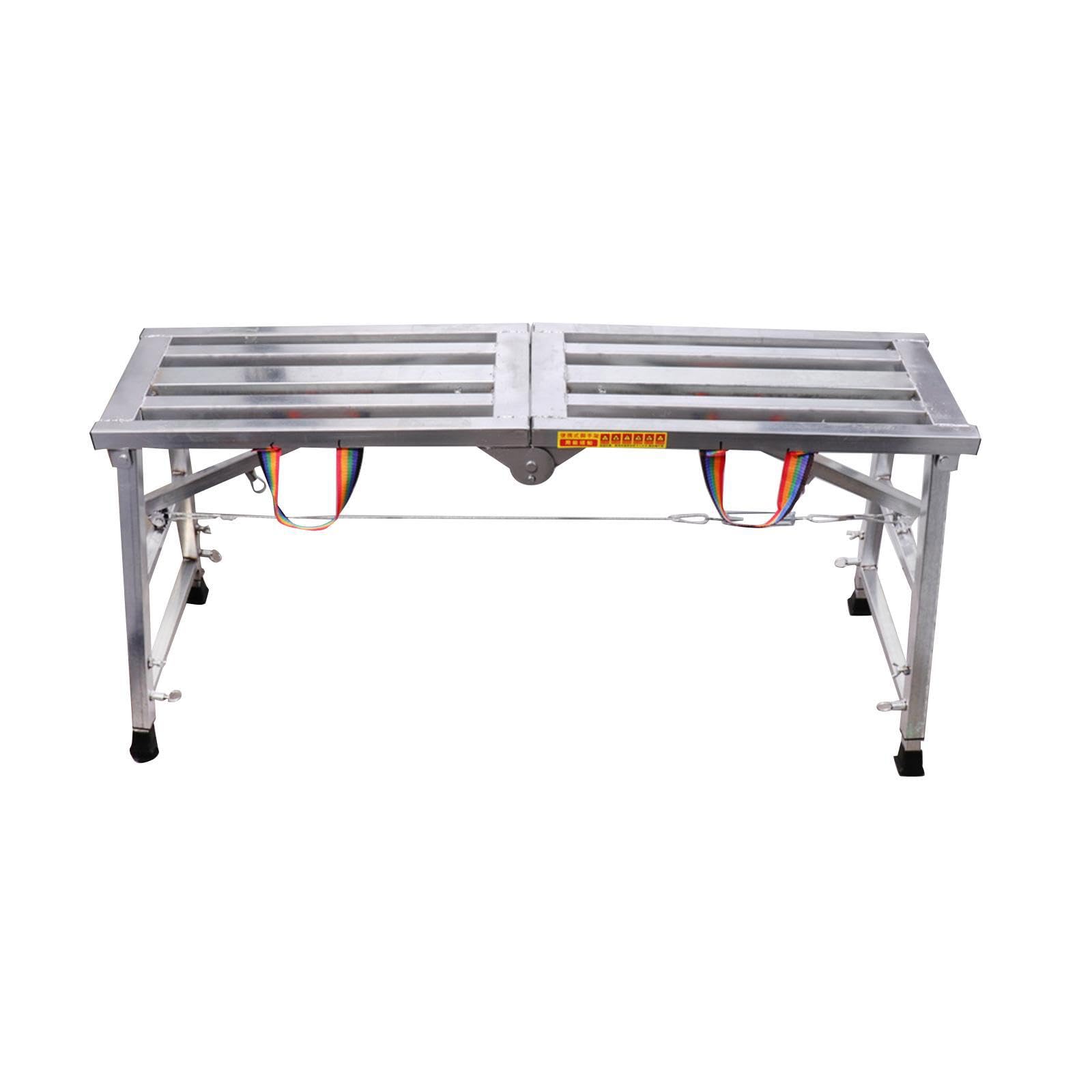 Plataforma de Trabajo Plegable de Acero Resistente con Altura Ajustable para tareas de Pintura y Limpieza. Andamio portátil con Altura Ajustable.