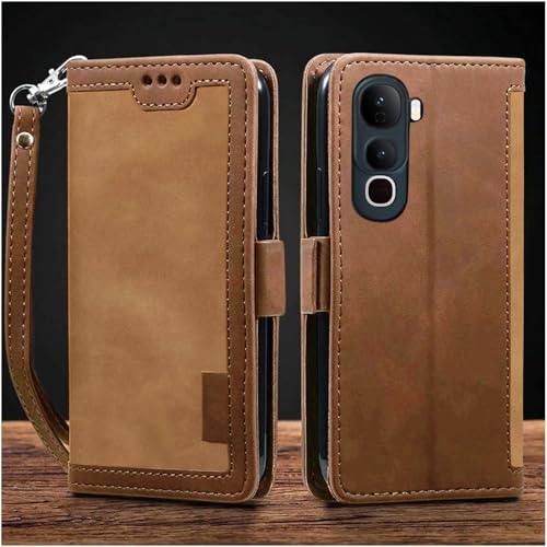 Image of Excelsior Flip Cover for Vivo Y400 Pro | Premium PU Leather | 360 Degree Protection (Coffee)