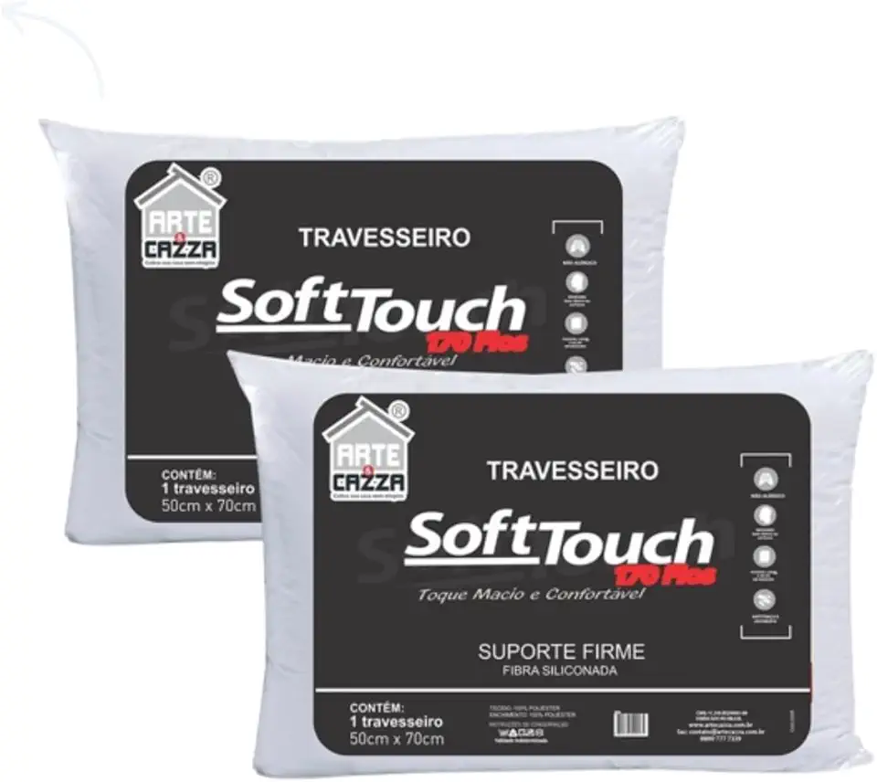 Kit Travesseiro 50x70cm Lavavel Anti ácaro 100% Fibra Siliconada Firme - 2 ou 4 Unidades (Kit 2 Unidade)