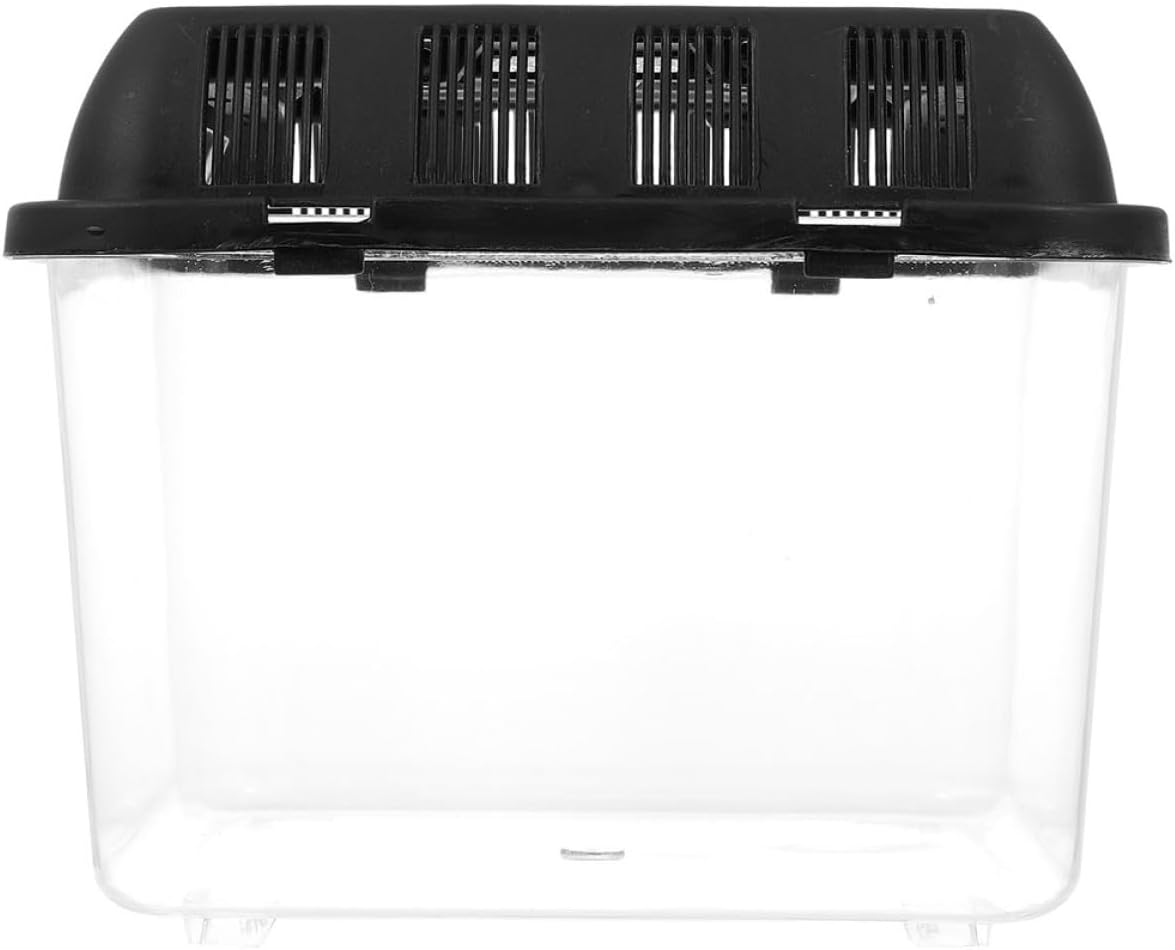 Kisangel Transparent Reptile Breeding Box with Handle for Turtles and Pets Turtle Raising Tank with Breathable Suitable for Snakes Geckos Tarantulas and Tortoise Habitat Accessories