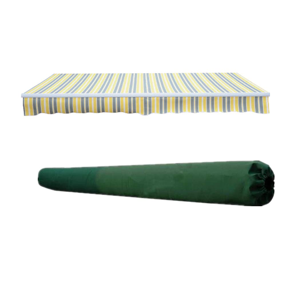 Green Bay 4 x 3m Yellow-Stripe Replacement Awning Fabric With Rain Cover — image 1