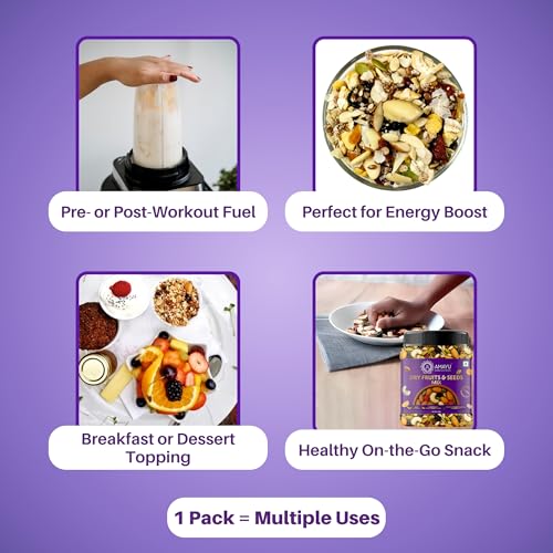 Image of Amayu Premium Mixed Dry Fruits Superfood Trail Mix with Almonds, Cashews, Raisins, Nuts & Seeds Rich in Antioxidants Panchameva Mix Dry Fruits in Fresh Good Source for Energy | 450gm