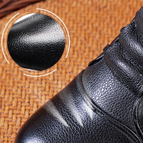 Amtopiyo Women's Genuine Leather Jazz Dancing Ankle Boots Split Sole Lace-Up & Side Zipper Dance Shoes4