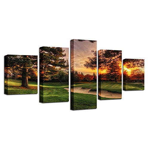 Tableau mural de forêt au coucher du soleil pour créer un salon chaleureux et moderne