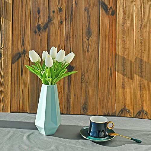 Image of ONLY ART Artificial Cream Tulips 20 Pcs - 13.5 Inch PU Faux Flowers with Bendable Stems for Home Decor, Wedding Centerpieces, DIY Floral Arrangements, New Year and Valentine's Day