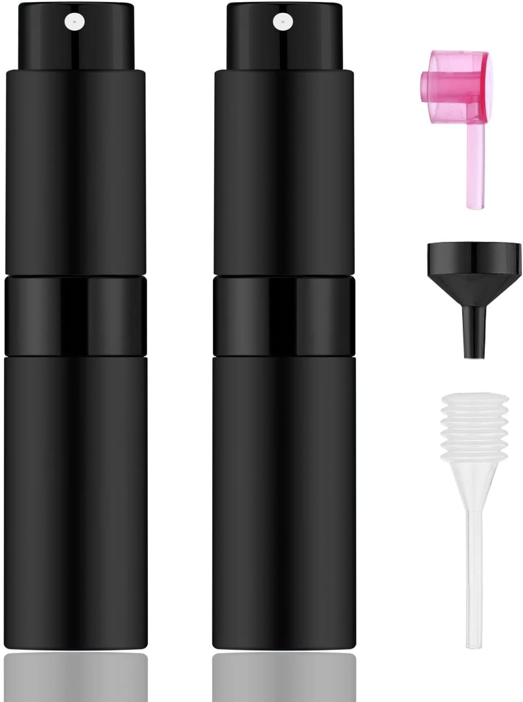 TRESTA Portable Mini Perfume Atomizer Bottles | Refillable Travel Spray Bottle with 3 Refill Tools, Pocket-Sized Perfume Sample Bottles for Women & Men, Matte Black | Perfume Dispenser (8ml, 2 PCS)-image-13