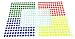 2400 PCS Circle Round Color Coding Dot Labels, Multicolored (Red, Blue, Yellow, Green, White), 0.25" Diameter