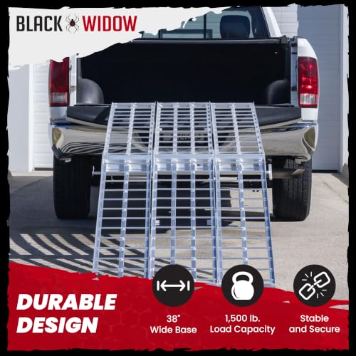 Image of Black Widow Aluminum Arched Folding Motorcycle Ramp, 1,500 lb, 9 Ft x38 in