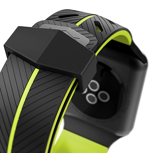 Raptic Action Band, Compatible With 42Mm Apple Watch - Replacement Band - Soft Silicone, Active Watch Band - Compatible With Apple Watch Series 1, Series 2, Series 3 And Nike+, [Black/Yellow] #TOP3