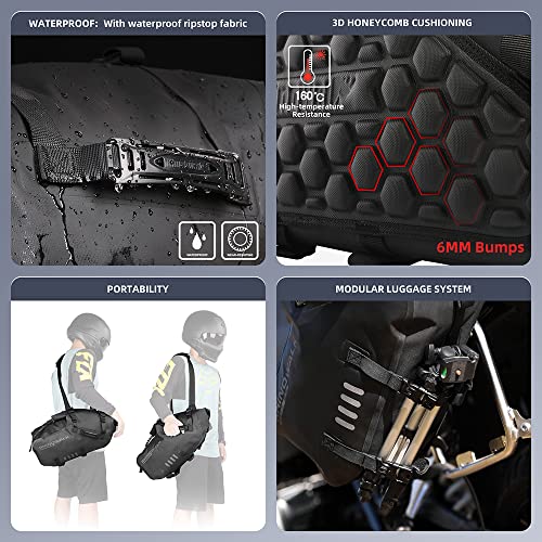 image for Rhinowalk Motorcycle Saddle Bags Waterproof Anti-Vibration Motor Side 