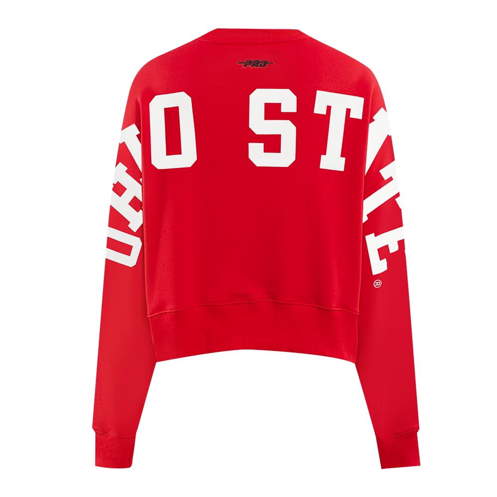 Pro Standard Womens College Wingspan Brushed Back French Terry Crewneck Sweatshirt