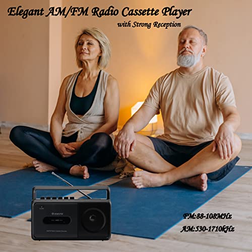 G Keni Portable Cassette Player Boombox AM/FM Radio Stereo, Casette Tape Player Recorder with Earphone Jack Battery Operated or AC Powered - Image 3