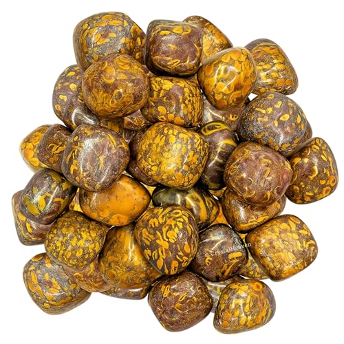 Image of Certified Fruit Jasper Crystal Healing Tumbled Stone, Natural Polished Crystals for DIY Crafts, Manifestation, Meditation, Pooja Feng Shui and Reiki Healing (30 Grams)