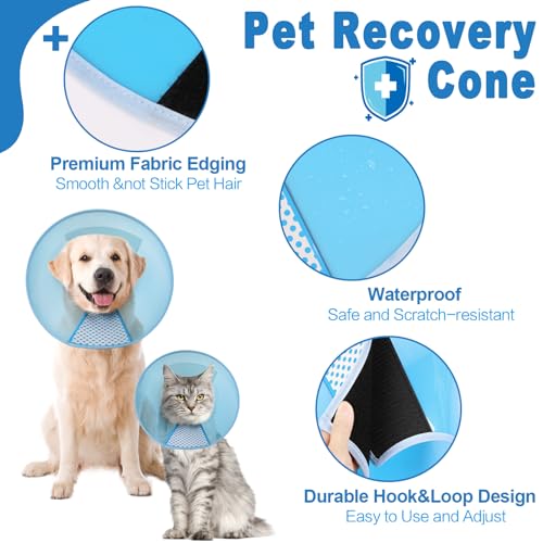 Image of Supet Dog Cone Collar Adjustable After Surgery, Comfortable Pet Recovery Collar & Cone for Large Medium Small Dogs, Elizabethan Dog Neck Collar Plastic Practical