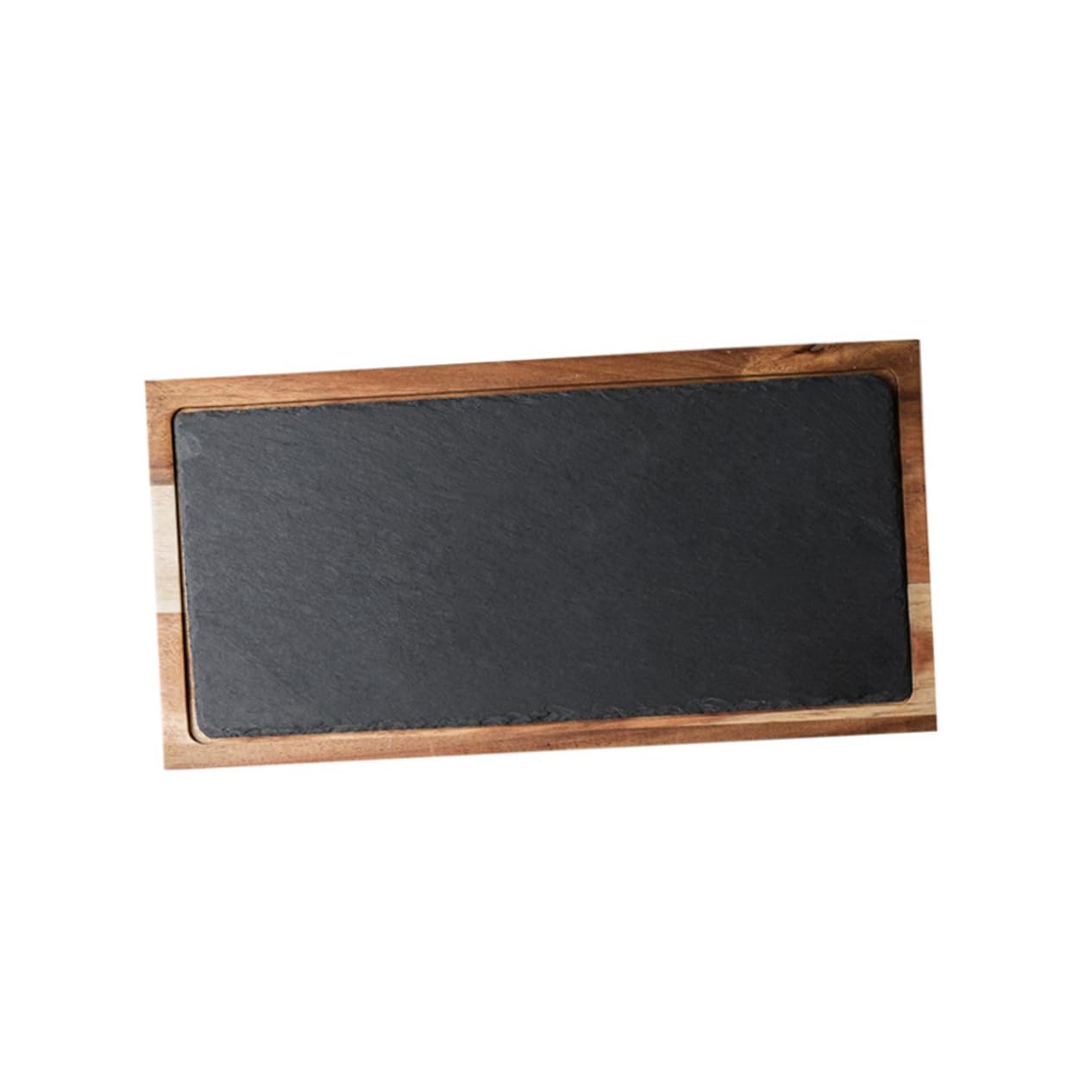 Mikinona Plateau Robuste Cuisine Japonaise en Bois Massif Noir Ardoise Naturelle Plateau Repas et Rangement Pratique pour Apéritifs et Snacks