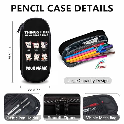 Set of 3 Custom Cat Backpack for Boys Girls, Cute Kids Book Bag Gift Back to School, Animal Theme Backpack with Lunch Box and Pencil Case for Preschool Elementary Kindergarten4