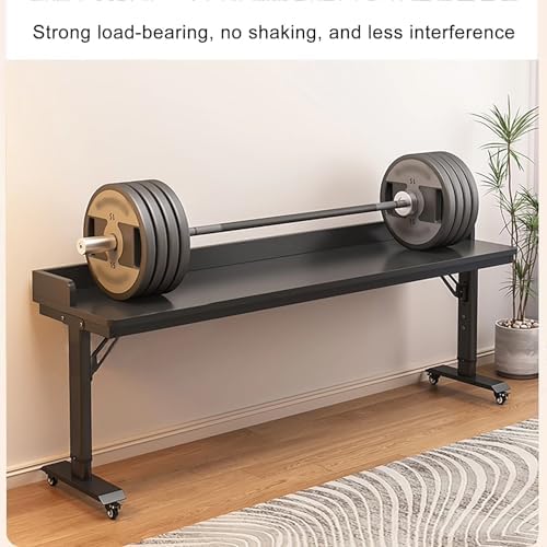 Height Adjustable Solid Wood Overbed Table with Wheels - Portable Rolling Desk for Bedroom, Living Room, Office - Versatile Steel Frame Design