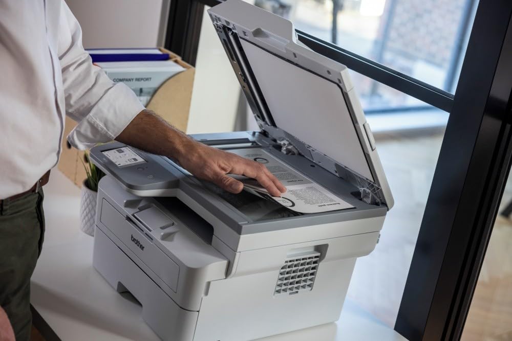 Brother MFCL2980DW Monochrom-Laser-Multifunktionsgerät mit 34 Seiten pro Minute, automatisches beidseitiges Drucken und Kopieren, kabelgebundenes Netzwerk, WLAN und NFC, 8,8 cm Touchscreen-Display,