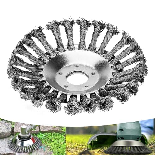 【草刈り業者監修】草刈り機 替え刃 ブラシヘッド　ワイヤーカッター　草刈機用チップソー　除草ホイール　雑草クリーニングツール ブラシカッター 【新規アップグレード】園芸／草刈り/苔取り用　【WANCHIY】(20CM)