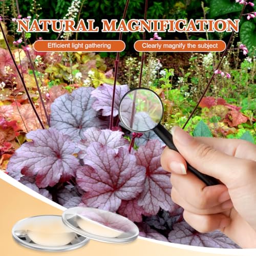 Image of ULTECHNOVO Magnifying Glass Lenses Set 1.65 in Double Convex Lens with Slide Cover 47X Reading Magnifier for Seniors Jewelry Inspection Map Viewing Watch and Computer Repair