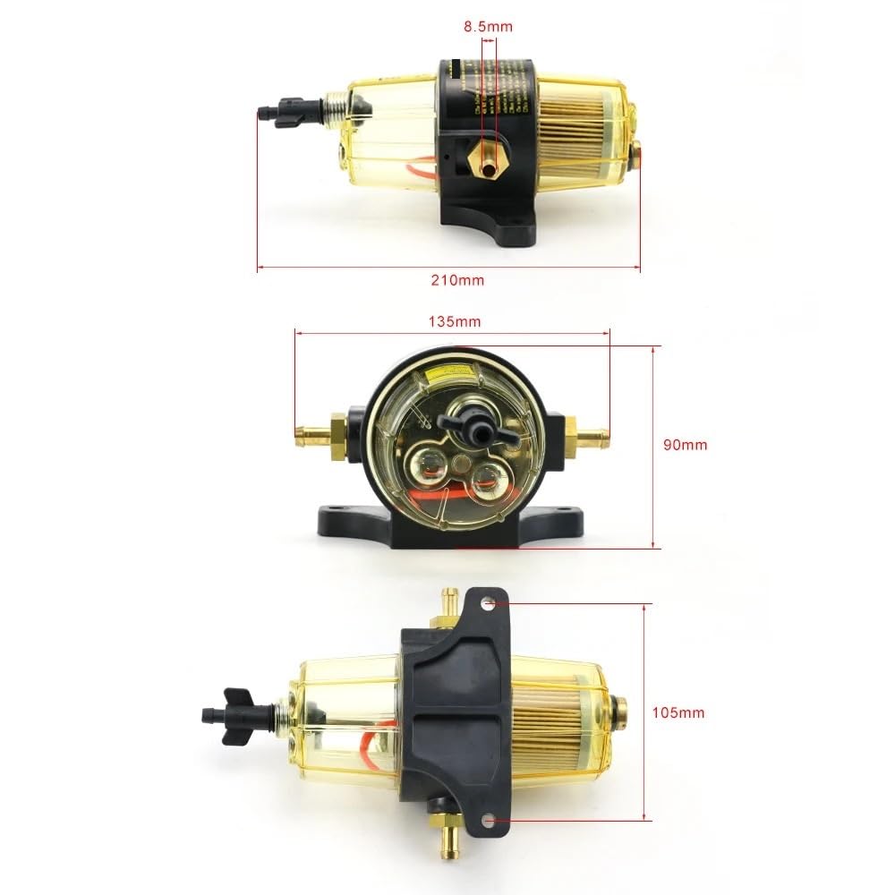 Filtro De Combustible Diésel para Coche Uf-10K, Conjunto De Separador De Aguaparaelemento Filtrante con 2/4 Piezas Adicionales, Compatible con Filtros