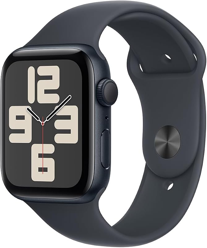 Apple Watch SE (2.ª generación) [GPS 44 mm] Reloj inteligente con caja de aluminio Midnight y correa deportiva Midnight M/L (renovado)