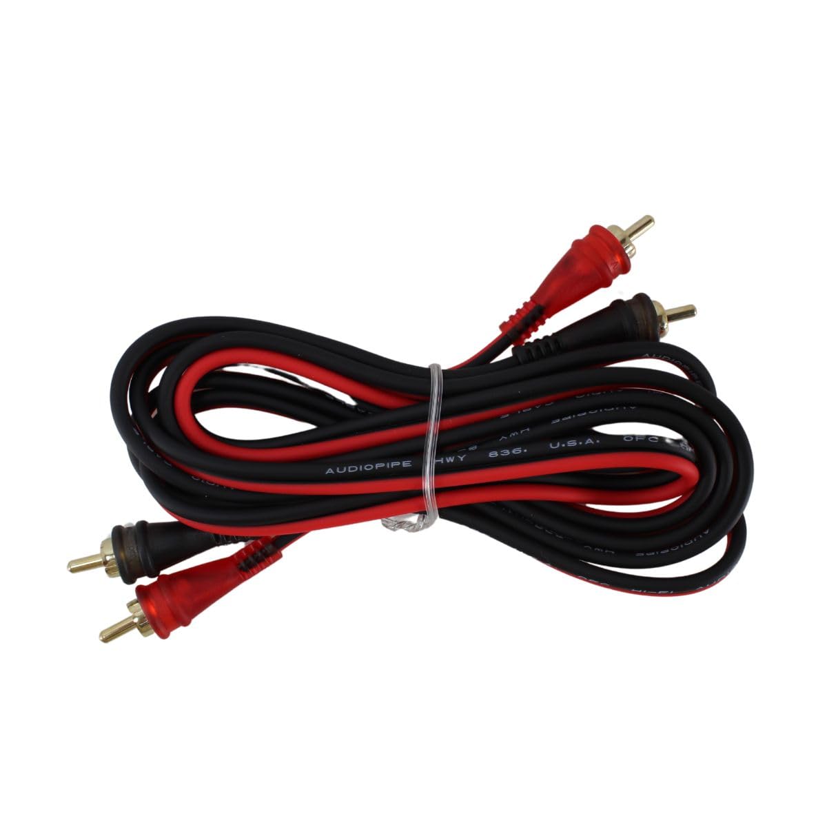 Câble RCA de 1,8 m Audiopipe givré pour liaison audio stéréo