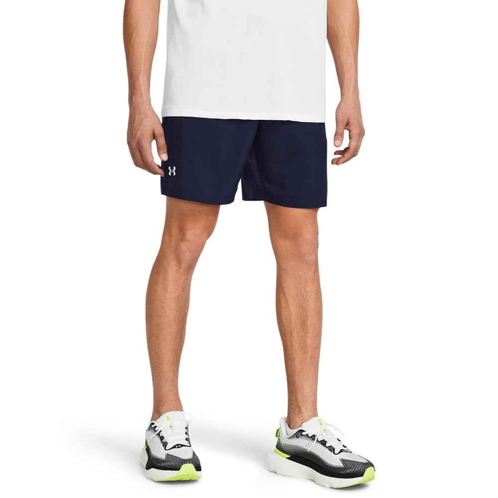 Under Armour Men's Launch Run 7 Inch Unlined Shorts, (411) Midnight Navy/Midnight Navy/White, Medium