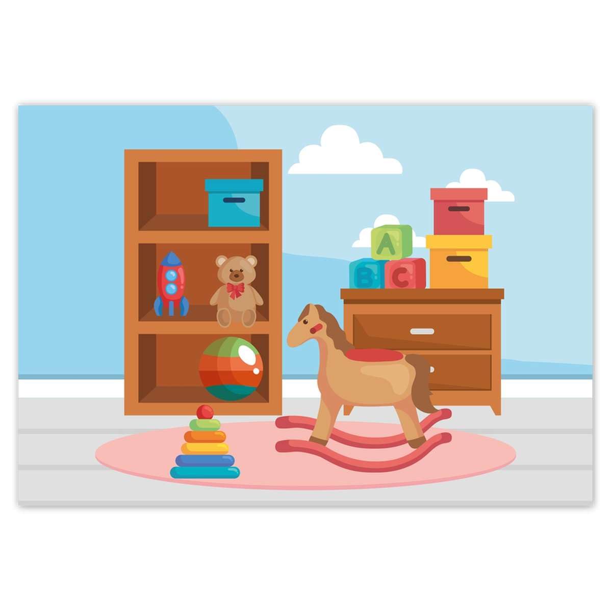 Papier peint intissé grand format chambre enfant Jouets 416 x 290 cm