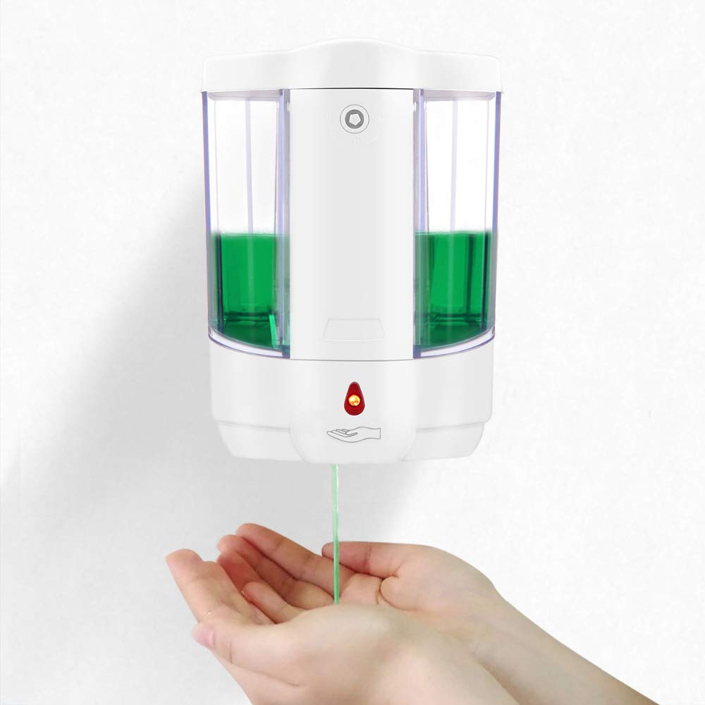 Distributeur de Savon Liquide activé par Le Mouvement IR Automatique 800 ML Mural Pompe de Lotion de Savon sans Contact Cuisine/hôtel hospitalier A