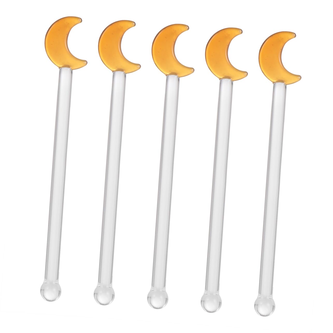 OFFSCH 5pcs Clear Glass Cocktail Stirrer Wine Mixing Sticks for Parties Bars and Home Use Creative Stirring Rods for Drinks