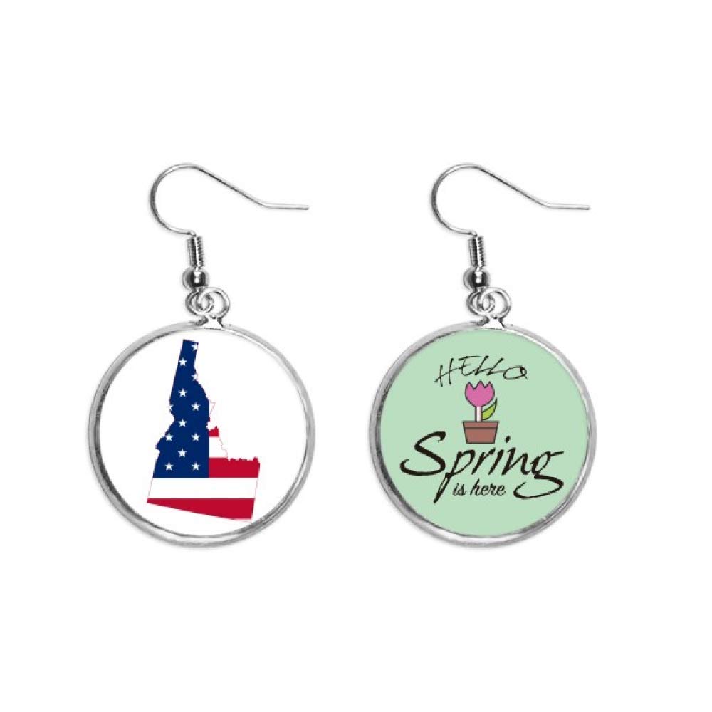 Joyas de primavera de la bandera de Idaho con mapa de estrellas el regalo ideal 5