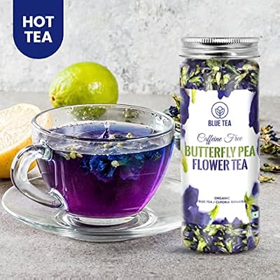BLUE TEA - Herbal Tea Combo - Rose Tea (0.88 Oz) + Butterfly Pea Flower Tea (0.88 OZ) + Hibiscus Tea (1.76 Oz) | Antioxidant | Caffeine-free - Gluten- free GMO Free